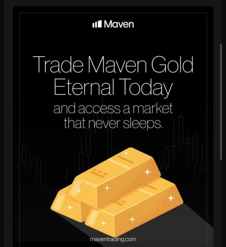 Riskia74's tweet photo. @Maventrading  
Gold Eternal from Maven: a new way to trade gold 24/7! https://t.co/zHJ428MijF
