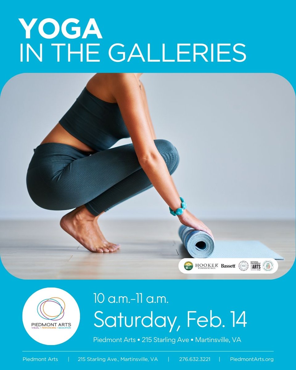 Join us next Saturday, March 28 at 10 a.m. for Yoga in the Galleries with Ally Snead.
Members: $10, Nonmembers: $15 Payment should be made to the instructor.