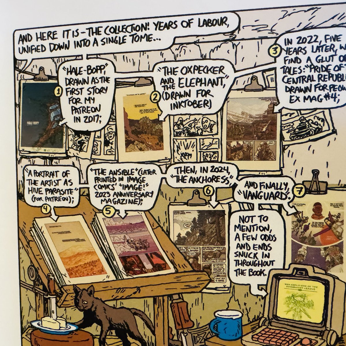CBCCPodcast's tweet photo. There is nothing more whimsical and lovely than a cartoonist putting themselves in their own made-up universe. A STAR CALLED THE SUN has the best Table of Contents ever.
Listen to our episode with Simon Roy🔗🧵⬇️ https://t.co/fAcMW4XXJT