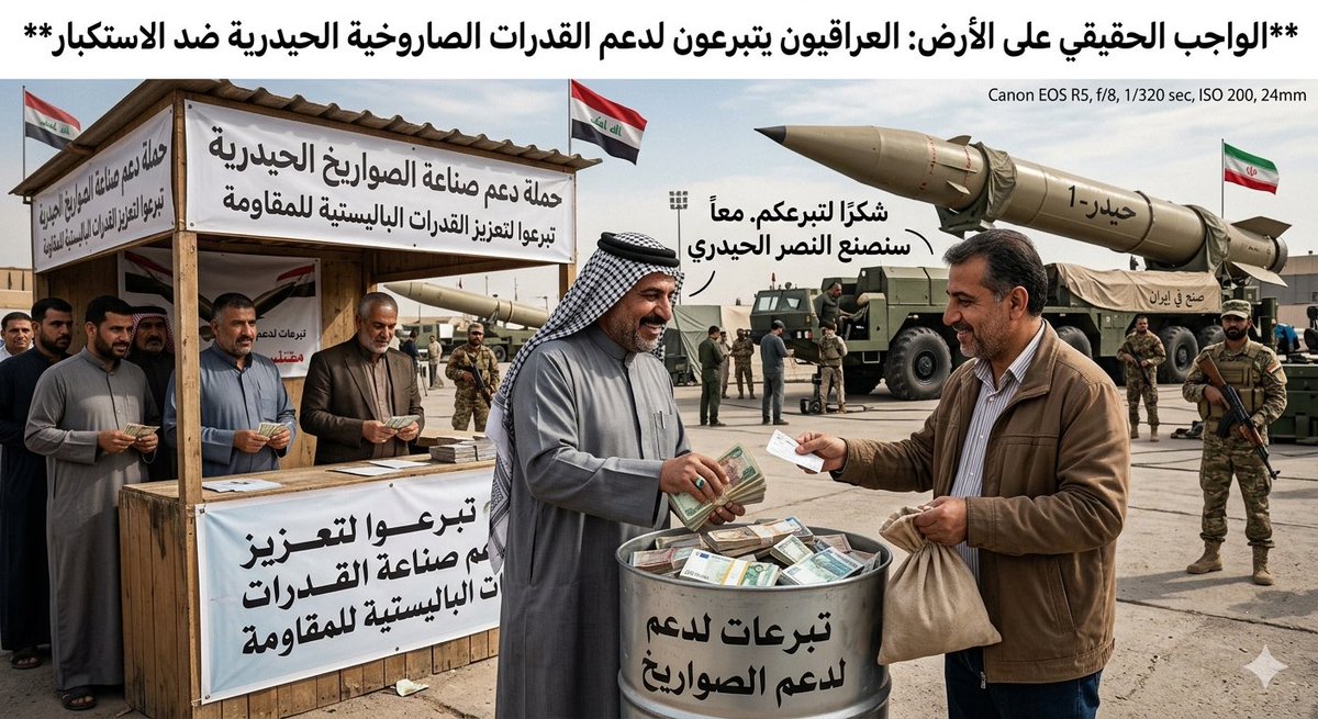HababIclou53430's tweet photo. من عراق الصمود إلى ايران الثورة 
المصير واحد والعدو واحد 
تحويل الدعم الشعبي إلى فعل حقيقي لتعزيز الصواريخ الحيدرية 
هو ردنا العملي على التهديدات 
بجهود المجاهدين وبذل الكرام 
نصنع نصرنا بأيدينا
اعلم جيدا أنكم ليس بحاجة إلى الطعام والشراب لأنني أثق بإدارة الولي الفقيه لامور بلدكم
لذا ادعوا مجاهدي الحشد الشعبي وفصائل المقاومة وجمهورنا الكريم ان نطلق حملة مالية من اجل دعم وتطوير القوة الصاروخية الحيدرية لنكون نحن ايضا شركاء بدك العدو الصهيوني