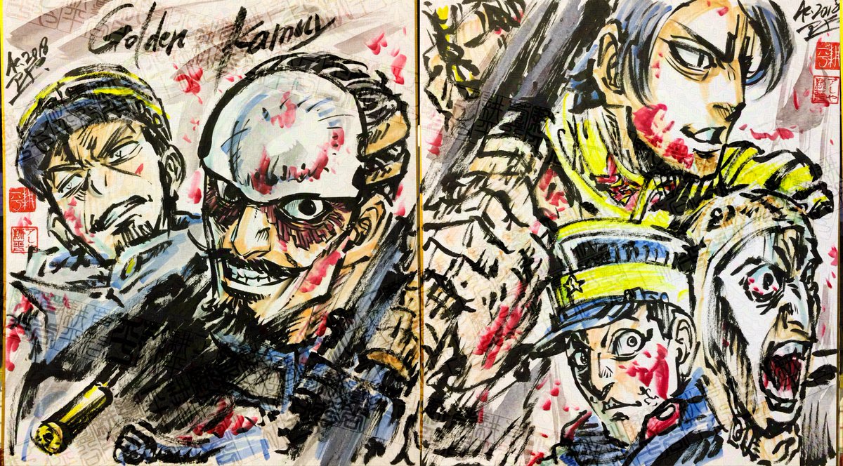 asikoh009's tweet photo. 『#ゴールデンカムイ 網走監獄襲撃編』
㊗️大ヒット上映中おめでとうございます‼️
アニメ版第23話「蹂躙」で作画監督を担当して、阿鼻叫喚の乱闘シーンを魂込めて描き切った情熱を思い出しました‼️🔥最高再現度の実写をありがとう😭⛴️🔗 ✨
#WOWOW #ラッコ鍋 https://t.co/uVk9lB9z1S