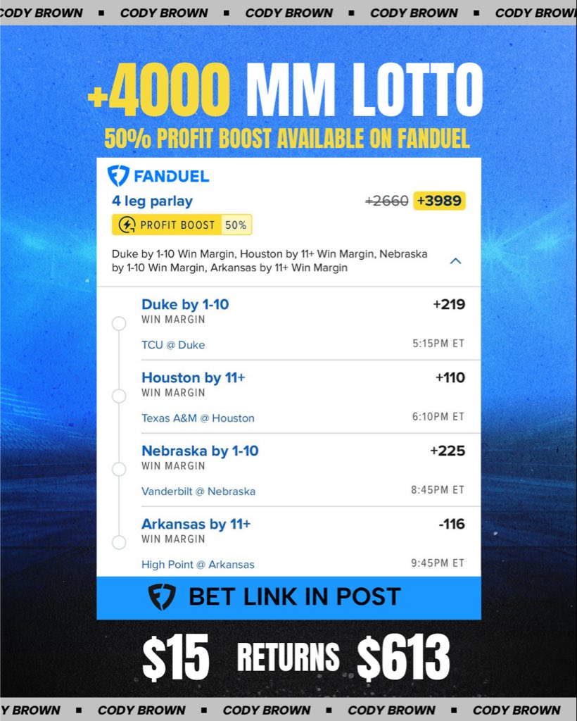 Cody Brown Bets tweet media