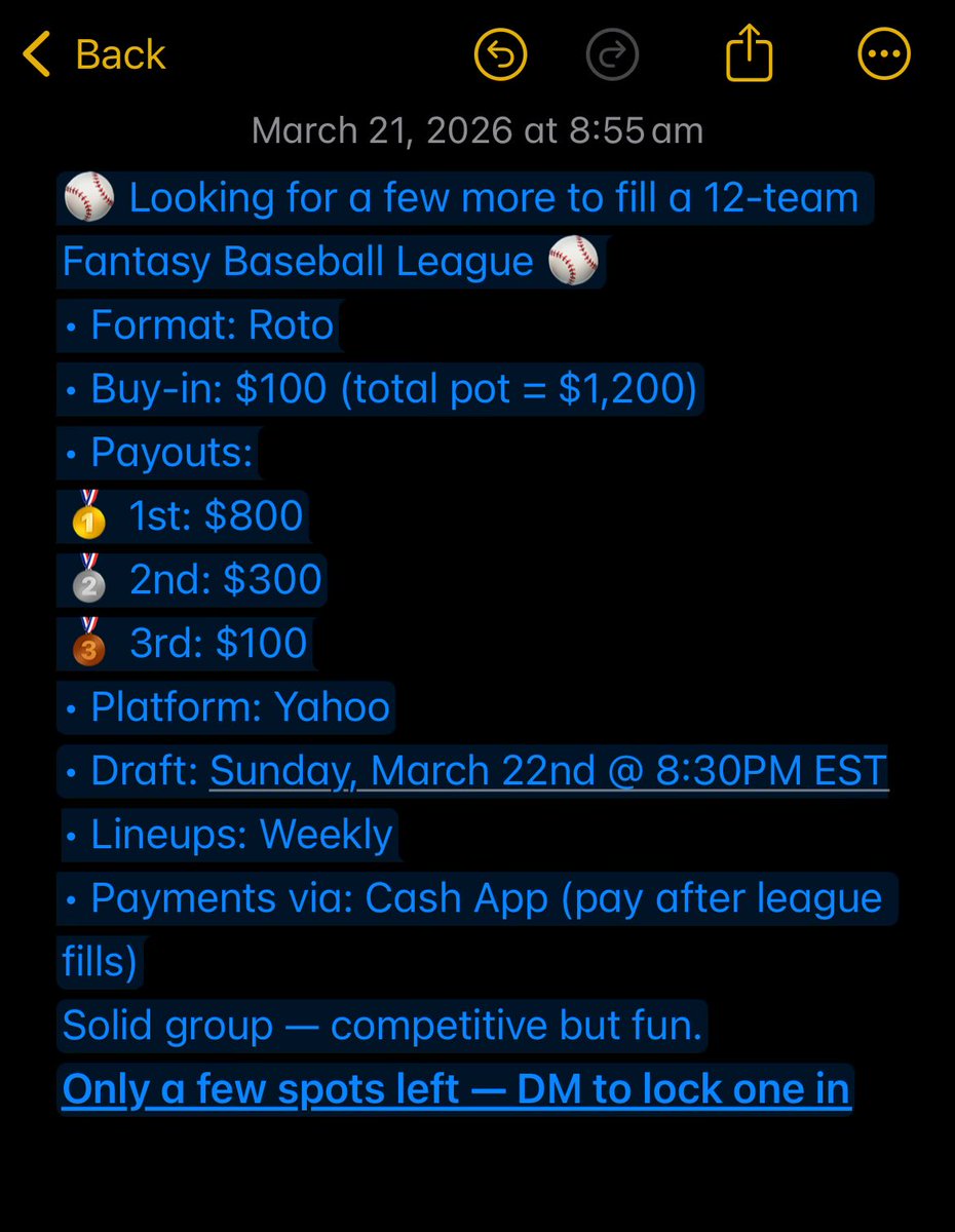 M_Moore22's tweet photo. #FantasyBaseball #YahooSports https://t.co/SjXf7OP77b