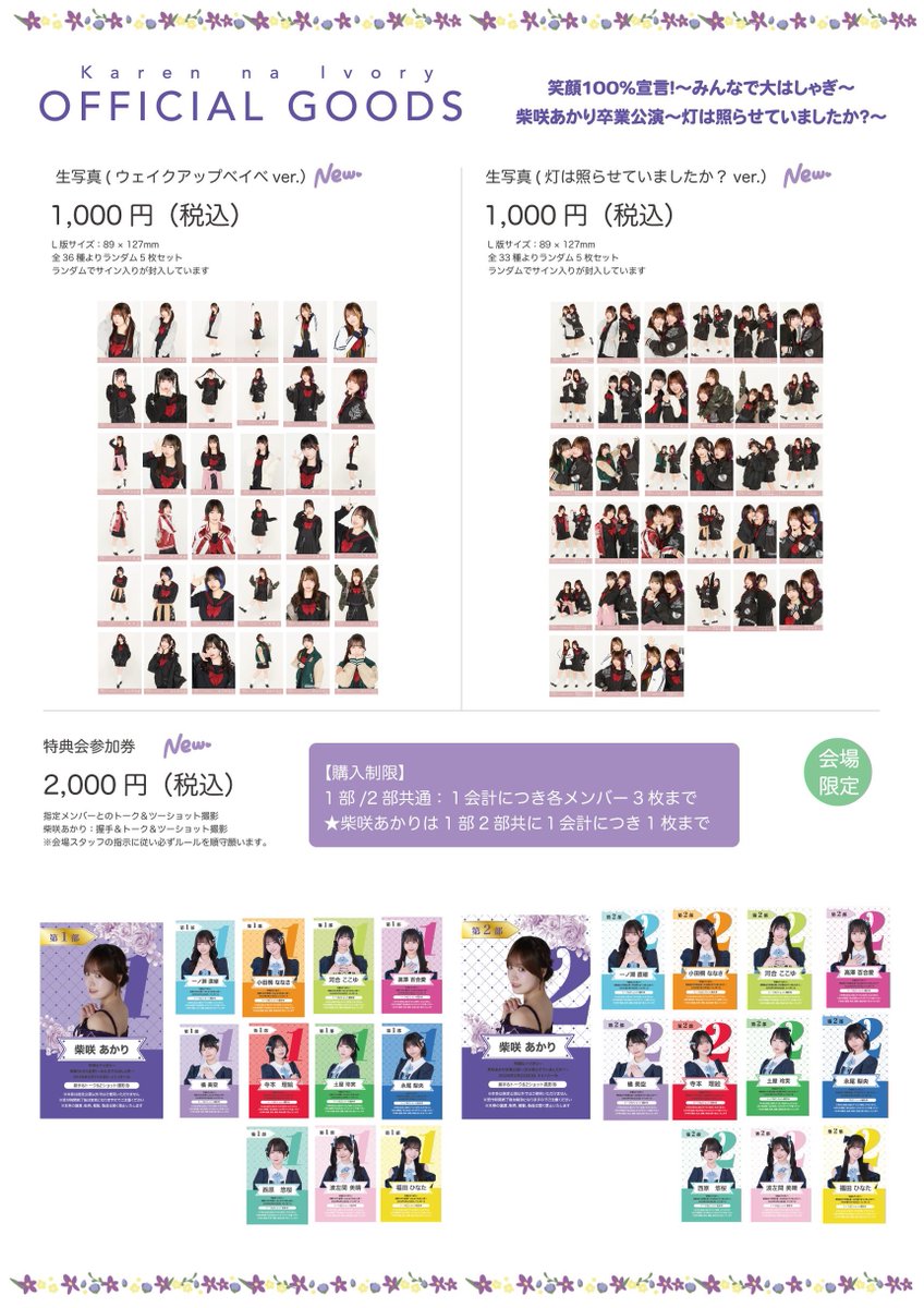 可憐なアイボリー メンバー全員 直筆サイン入りA2 ポスター 限定品