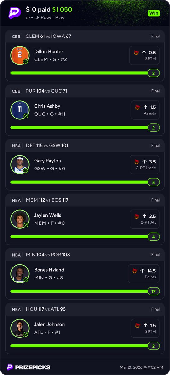 MrBreakEven651's tweet photo. @PrizePicks can I get a bonus lineup for hitting my biggest multiplier ever with march madness squares?  #Gambling𝕏 #prizepickswinning #prizepick #parlay https://t.co/ktrWIuSZAp