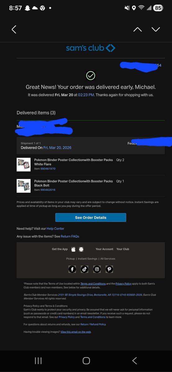 DeimertMike's tweet photo. Hey @SamsClub . I just got my poekmon order delivered last night and upon opening it this morning realized you only gave me 2 out of 3 items. I get these kind of things are final sale but I'm missing an item that I paid for. Your online customer service was little to no help.... https://t.co/qbMuQlNOKa