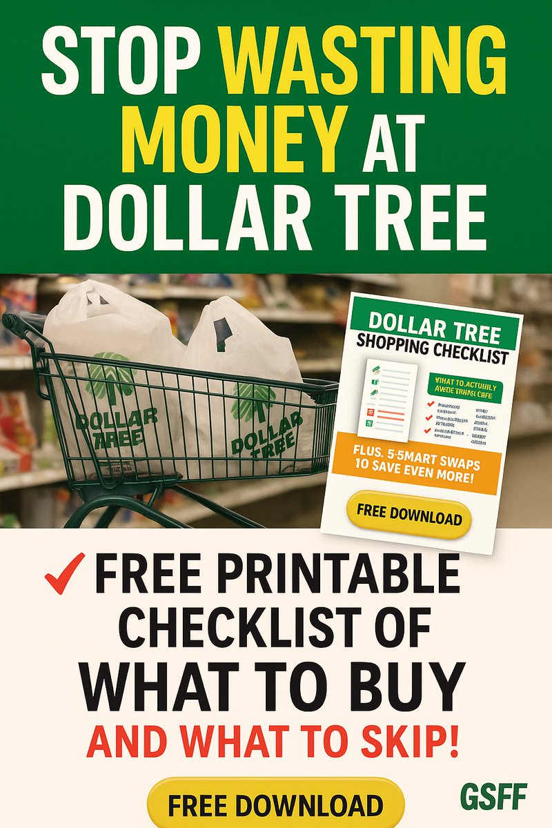 Dian_Farmer_'s tweet image. Grab this free printable checklist of what to actually buy—and what to skip. Save time, skip the junk, and stretch your dollars every month! Includes bonus smart swaps to save even more. #dollartree #frugalliving #budgettips #printables #savemoney

groceryshopforfree.com/what-buy-at-do…