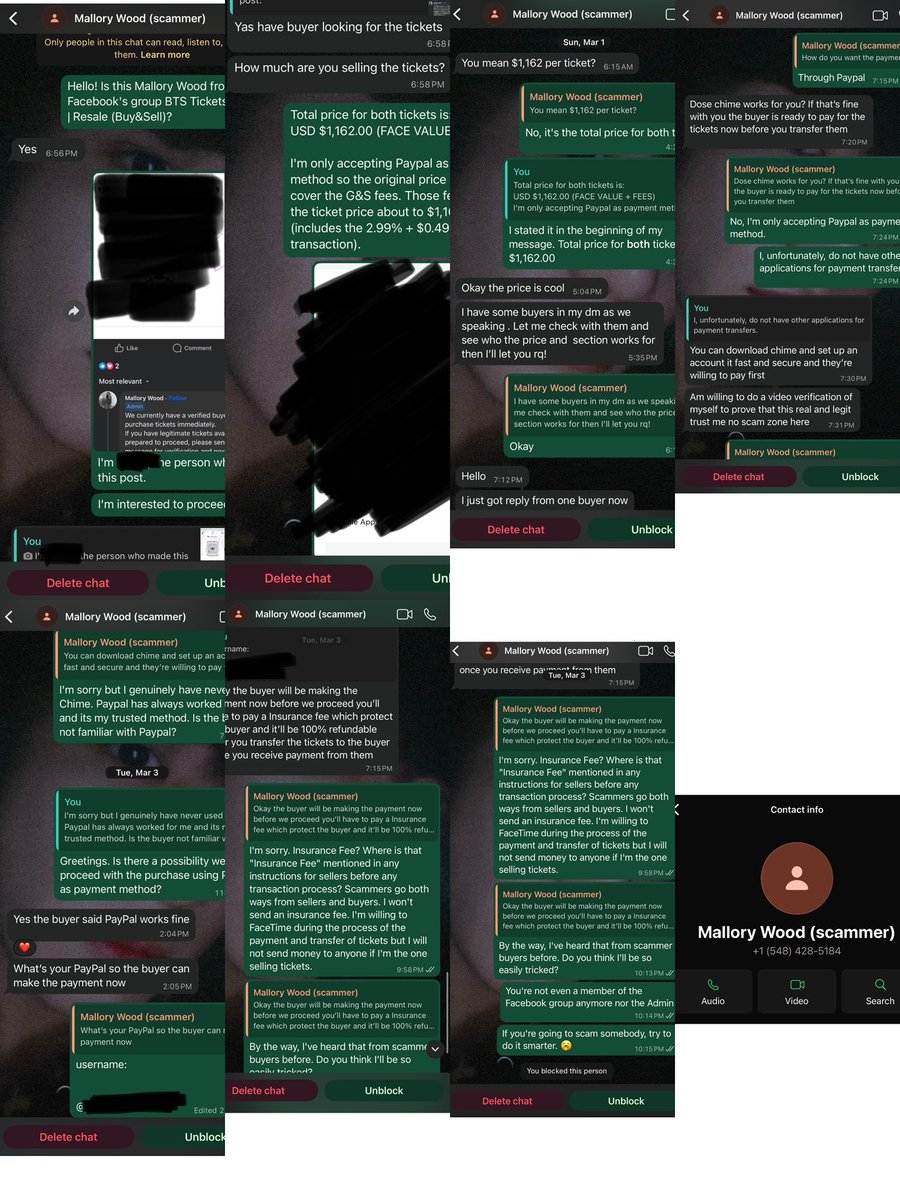 875tickets's tweet image. SCAMMER ALERT

Stephanie Johannsen: on FB
Mallory Wood: on FB
@/Sad_Sloan: 
@/Abigail2238: 

#875ticketscam