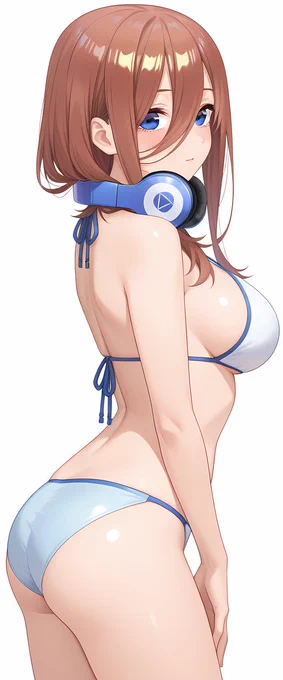 夏の海水浴に向けて準備をする三玖 SFW illustration No nudity, no suggestive intent. This illustration was created with safe and healthy art in mind. anime-style illustration. Ilustração em estilo anime. Nakano Miku #五等分の花嫁