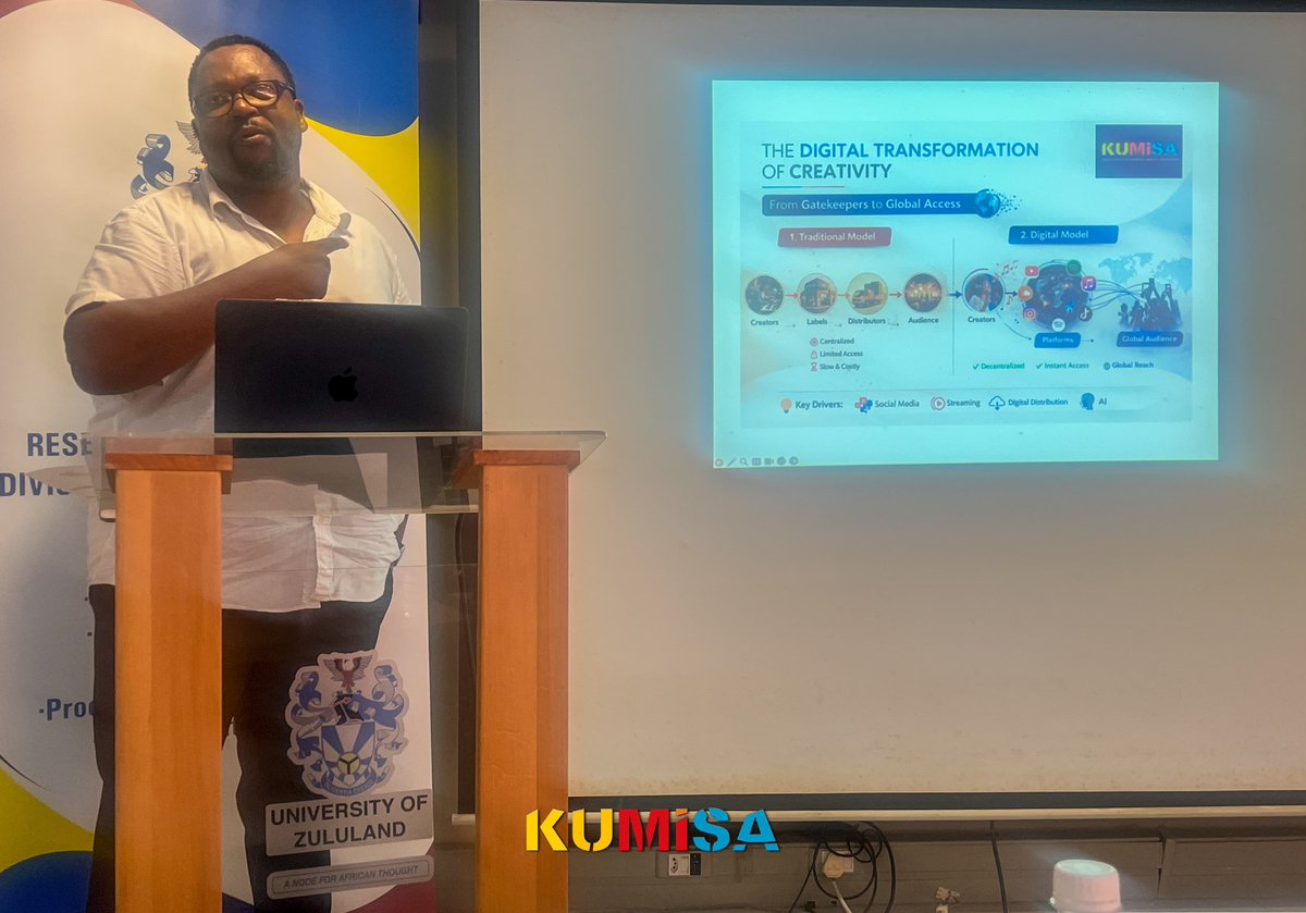 KUMISA_Network's tweet photo. Empowering the Next Generation of Creatives! 🎵

KUMISA MD, Mr. Thando Nyameni, facilitated an insightful lecture on Intellectual Property (IP) and Social Media Issues in the Digital Age at King Cetshwayo District in UNIZULU. Advancing knowledge in the creative industry. 🚀💡 https://t.co/RawxQbYHFv