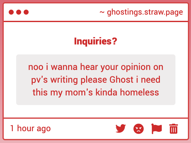 OKAY!!
I think PVs writing suffers immensely from Devsis telling and not showing with his character
I love him but a lot of it feels so repetitive and redundant that he ends up frustrating me more than anything especially in the last few chapters of BY during the war +