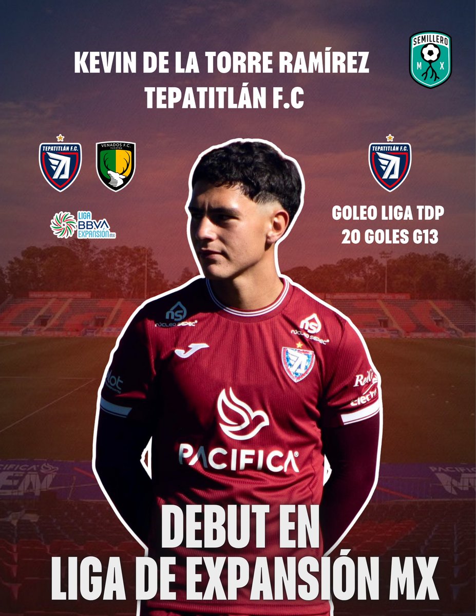 ⚽️ DEBUT ALTEÑO 🤠⏱️

Tepatitlán F.C debutó el día de ayer a Kevin de la Torre Ramírez en #LigadeExpansiónMx ante Venados. 

El # 1️⃣5️⃣1️⃣ goleador de #FuerzasBásicasTepa en #LigaTDP vio sus primeros minutos en esta Jornada 11 del Clausura 2026. ¡ENHORABUENA!