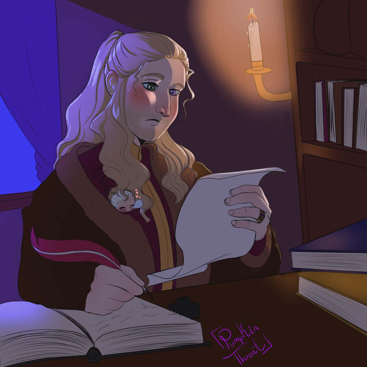 PumpkinThreat28's tweet photo. So... Where's mini-Daemon?
Well, turns out big Viserys is taking care of him properly.
Viserys ordered a special pocket to be made in his robes so he could carry the mini-daemon there ✨
Just look at him 🤏🏽

#visaemon #visemon #viserysxDaemon #minidae #minimon https://t.co/DYQPnFCw7R