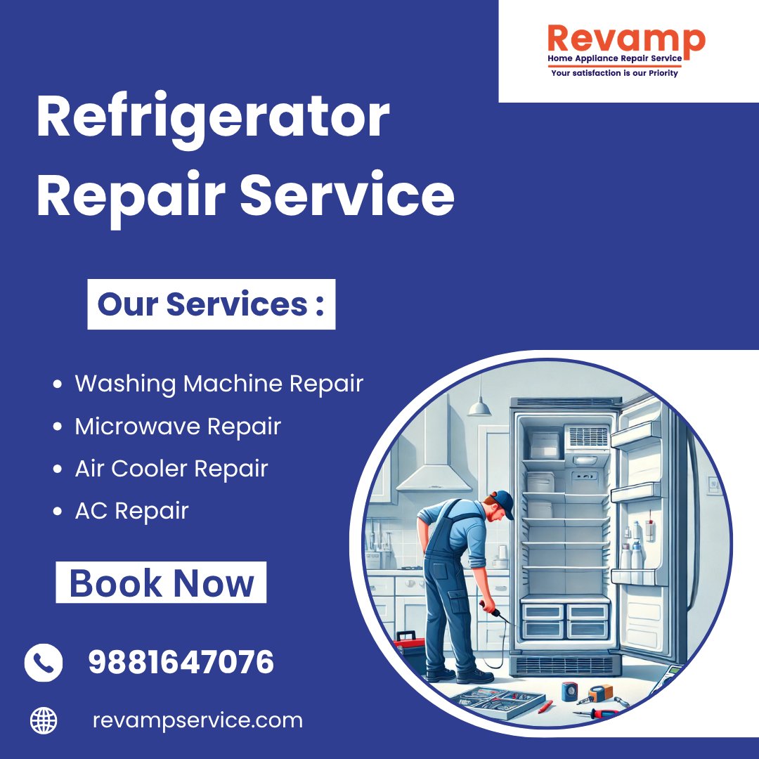 ServiceRevamp's tweet image. Refrigerator Repair Service
Is your refrigerator not cooling properly or making unusual noise? Don’t worry! We provide fast, reliable, and professional refrigerator repair services right at your doorstep.

#RefrigeratorRepair #FridgeService #CoolingProblem #ApplianceRepair