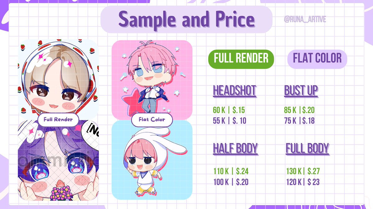 Runa_Artive (0/3) Chibi Comms【Open】!📝 tweet media