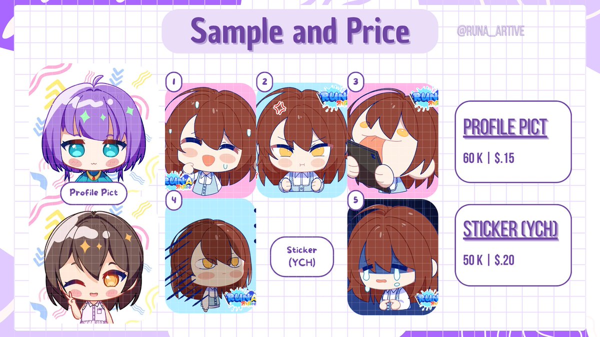 Runa_Artive (0/3) Chibi Comms【Open】!📝 tweet media