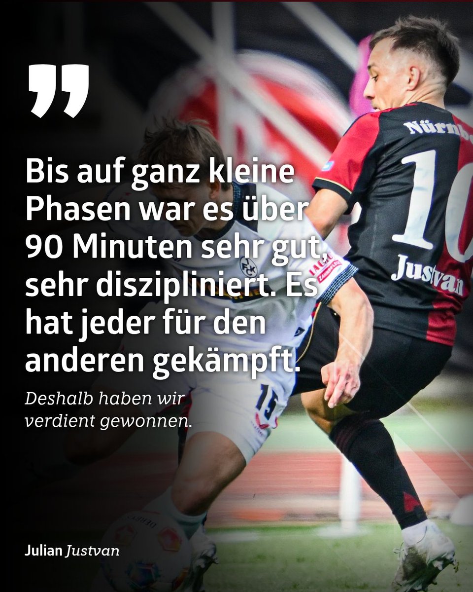 💬 Verdienter Sieg. Sieht auch Julian #Justvan so.

#fcn I #FCNFCK