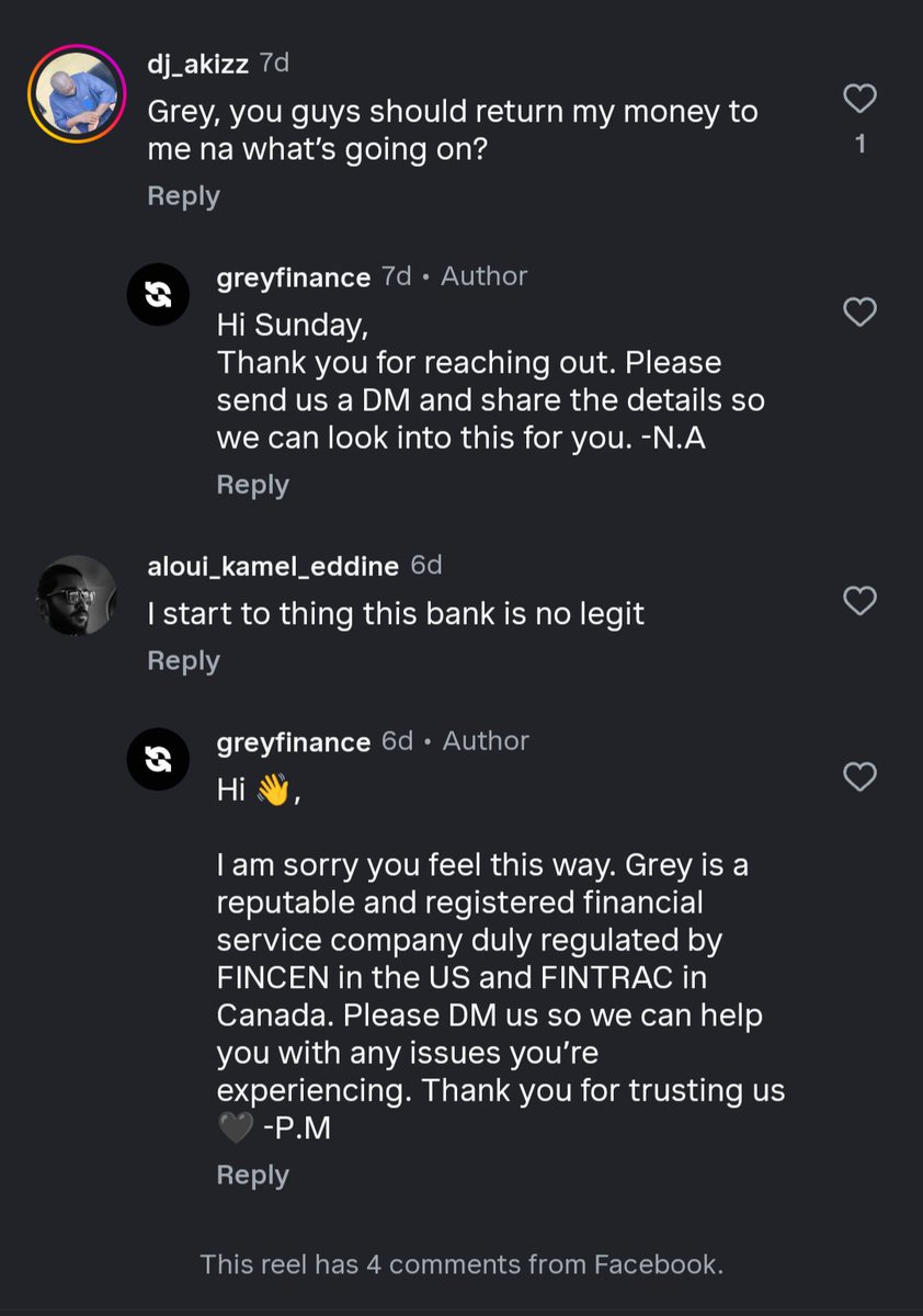 QCharmed's tweet photo. @greyfinance It's been almost 2 weeks. You have tons of customers with similar complaints complaints. Stop deleting my comments https://t.co/rJFqxcLpAN