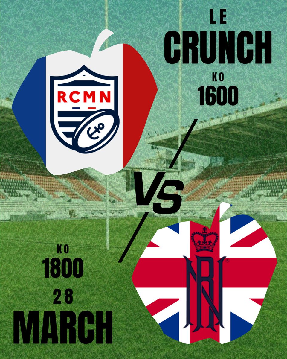 RNRugby's tweet photo. 🚨One Week to Go 🚨

#NavyRugby takes on @MarineNationale at #stademayol for the annual Le Crunch on 28 Mar.

🚨Plus qu'une semaine 🚨

Senior Women KO 1600
Senior Men KO 1800

#GoNavy #NavyFit #Toulon https://t.co/weLgfXqC0c