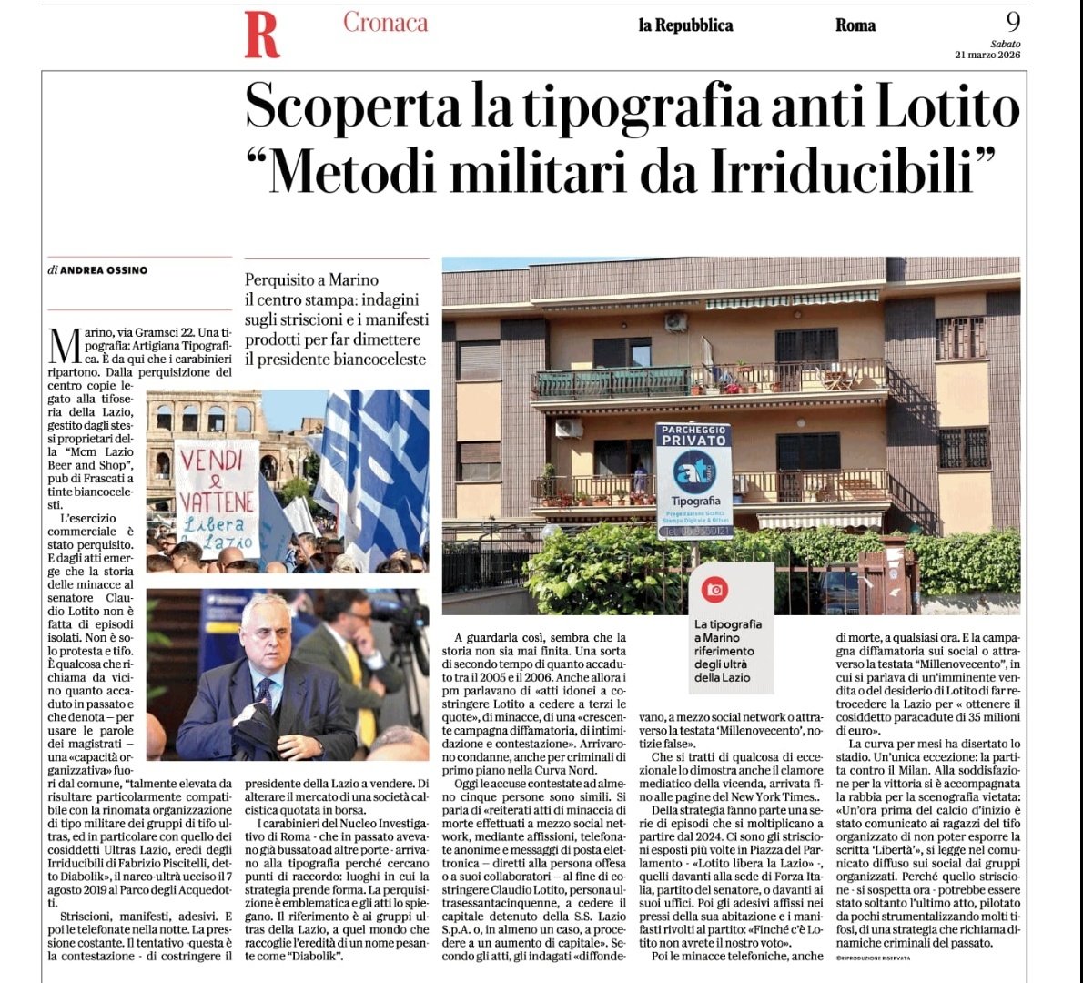 fare il giornalista è una cosa seria, bisogna informarsi bene prima di scrivere. altrimenti si  rischia di accusare persone che non c'entrano nulla con una perquisizione. Tirando in ballo blog seri e popolari come 1900 o tifosi che mettono uno striscione alla finestra. #libertà