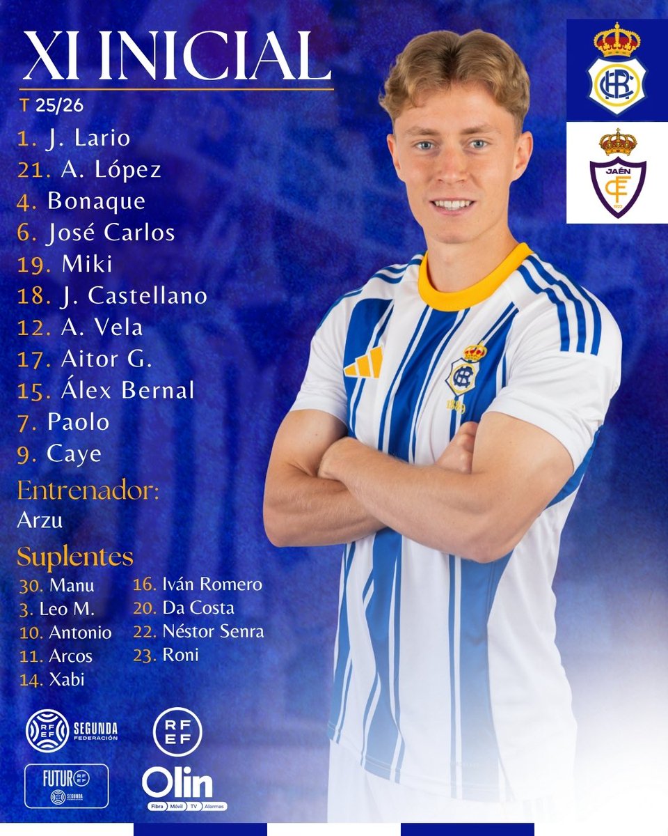 Este es nuestro 1️⃣1️⃣ inicial para el #RecreJaen

#DondeElFutbolEmpieza #DecanoDelFutbolEspañol