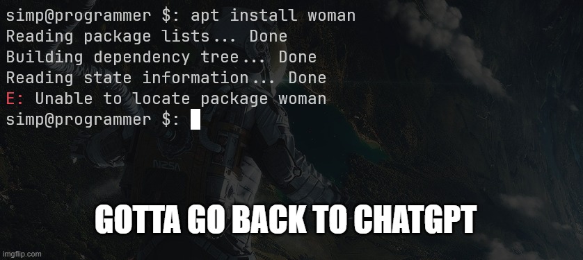 Hyperin560542's tweet photo. #meme #programmingmeme https://t.co/GMej3iNFBZ