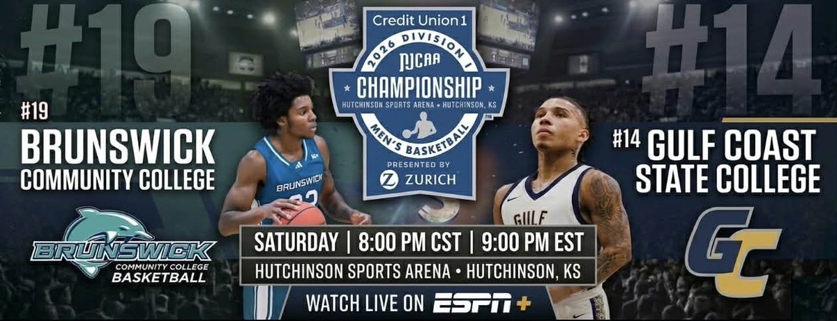 Brunswick_CC's tweet image. It’s game day! 

#19 Brunswick CC faces #14 Gulf Coast State in the NJCAA National Tournament tonight in Hutchinson.

We’re behind you all the way!

📺 ESPN+ (check provider) 9 PM EST

#GoDolphins #NJCAA