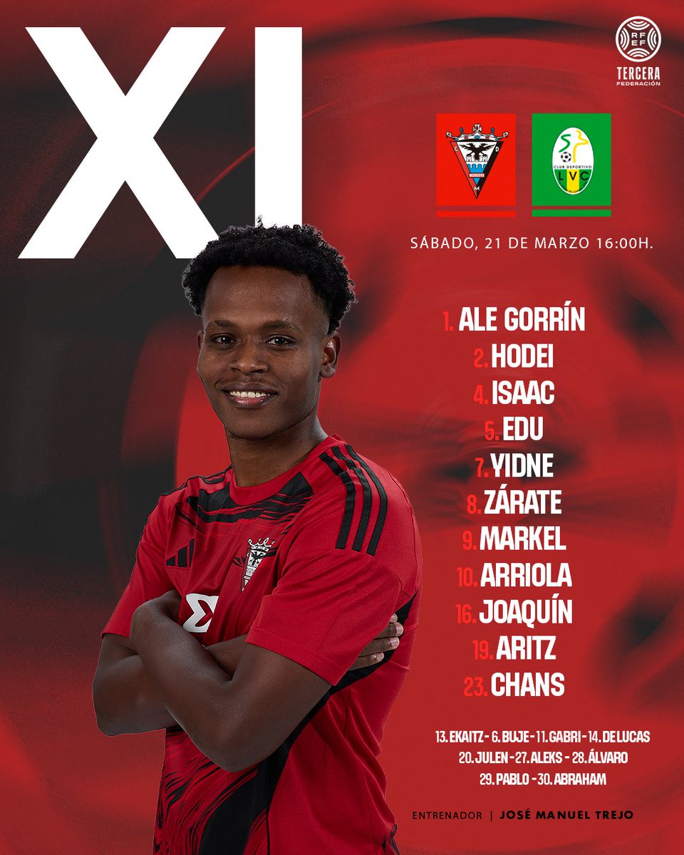CDMirandes's tweet photo. 𝗙𝗨́𝗧𝗕𝗢𝗟 𝗕𝗔𝗦𝗘 | #TerceraRFEF 

A𝐿I𝑁E𝐴C𝐼Ó𝑁 | 🆚 @cdlavirgen 

¡𝐂𝐎𝐍 𝐓𝐎𝐃𝐎! 🐗🐗 https://t.co/99UWVJU91c