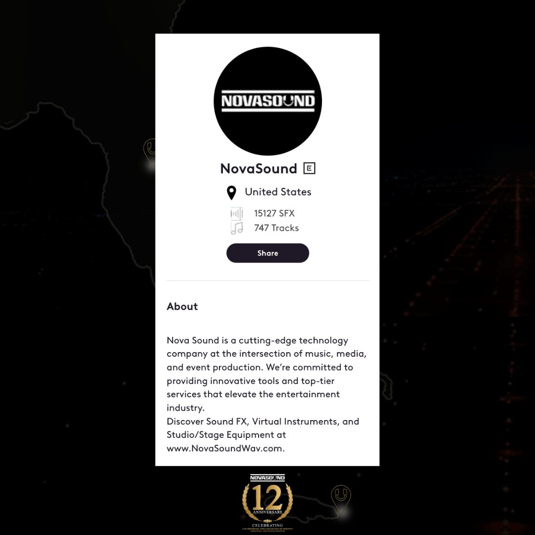 NovaSoundWav's tweet photo. Weโve reached another milestone! ๐๐ฅ 15,000+ sound FX and tracksโand counting! ๐
Nova Sound has built a dynamic library featuring over 15,000 high-quality sounds and tracks ๐งโจ From sound effects crafted for creators worldwide ๐ to background music๐ถ! #PostProduction #SoundFX https://t.co/tqi1I0mPoZ