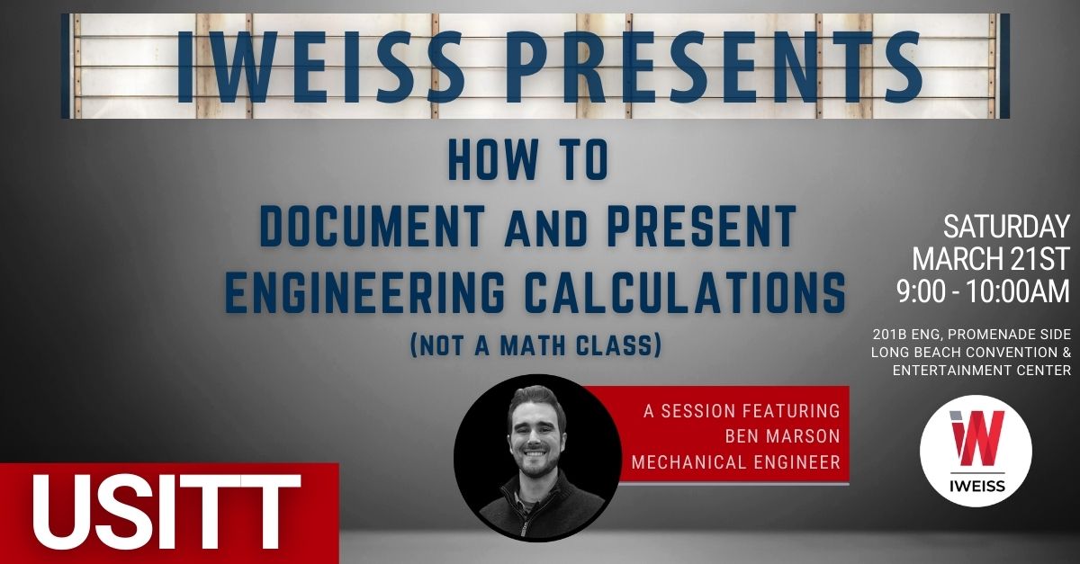 iWeissLLC's tweet photo. Saturday Session by IWEISS (Ben Marson). Reminder to add this session to your @usitt schedule, you will not want to miss it.

#IWEISSLLC #USITT2026 #USITT26 #Engineering #saturdaysession https://t.co/8AJV6vb5Ye