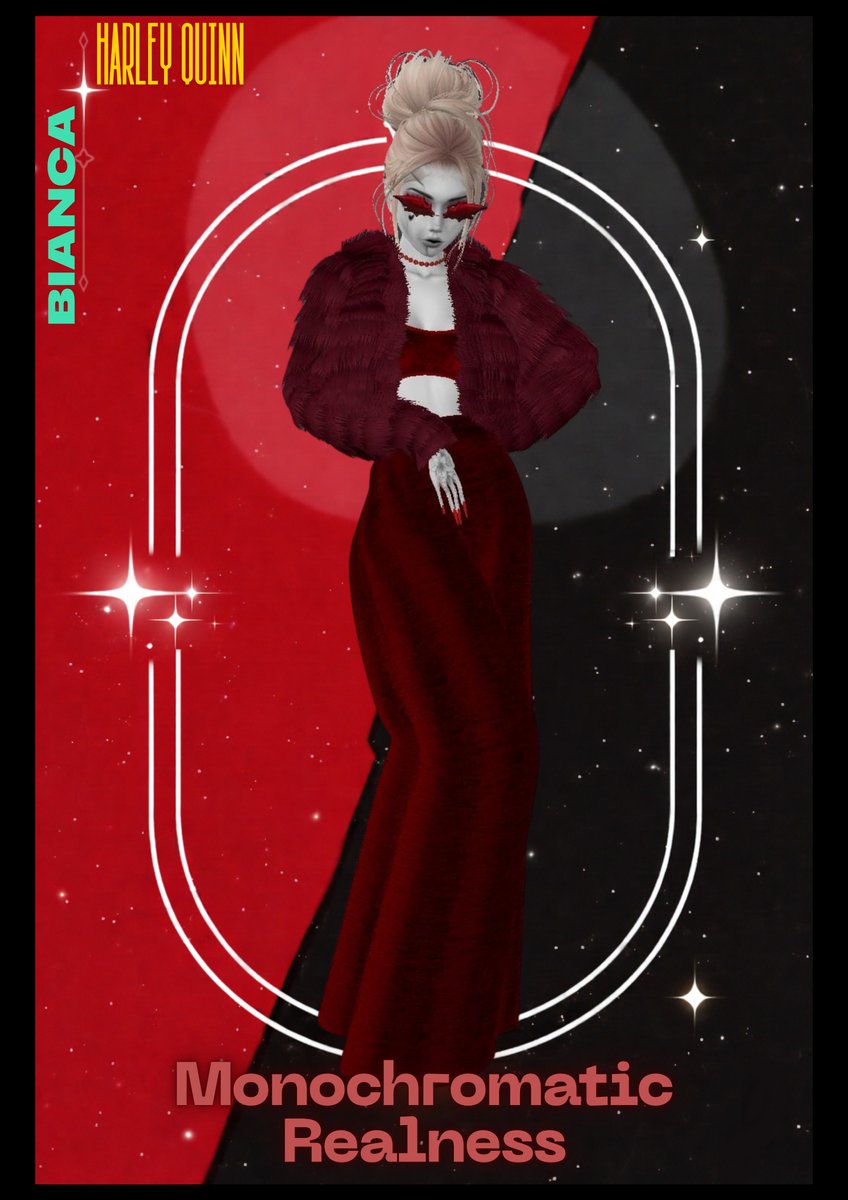 finguk's tweet photo. WEEK 4: MONOCHROMATIC REALNESS 

1. HARLEY QUINN
2. PENANCE
3. AMETHYST
4. LUX

#harleyquinn #dccomics #monetstcroix #penance #xspoilers #amethyst #su #lux #lol #imvu https://t.co/UiJ52QGoxy