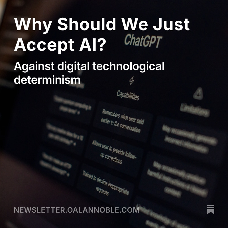 TheAlanNoble's tweet photo. "We’ve tried being openly trusting toward all digital technology and in some notable cases that has caused significant harm to us and our children. Maybe it’s time we wise up and slow down and think before we adopt." https://t.co/IgCYwHcVWP