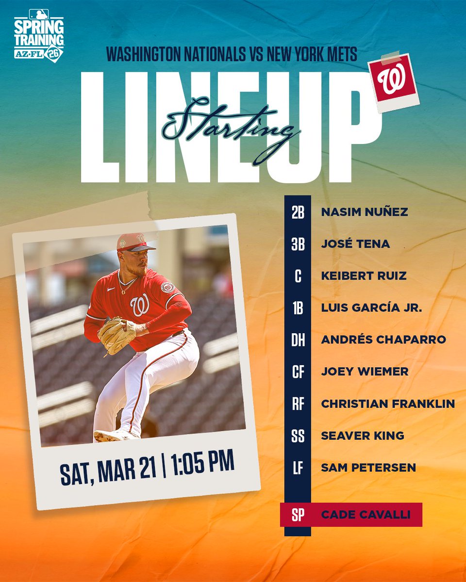 Nationals's tweet photo. our guy cade on the mound 💪 https://t.co/7BKsd4YN45