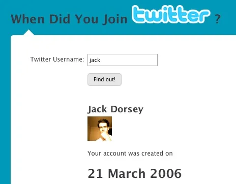 20YearsAgoLive's tweet photo. The website "Twttr" is created by Jack Dorsey, Noah Glass, Biz Stone, and Evan Williams.

Dorsey creates the first ever Twttr account (@jack), and sends the world's first "Tweet". https://t.co/OlH3S9uSlW