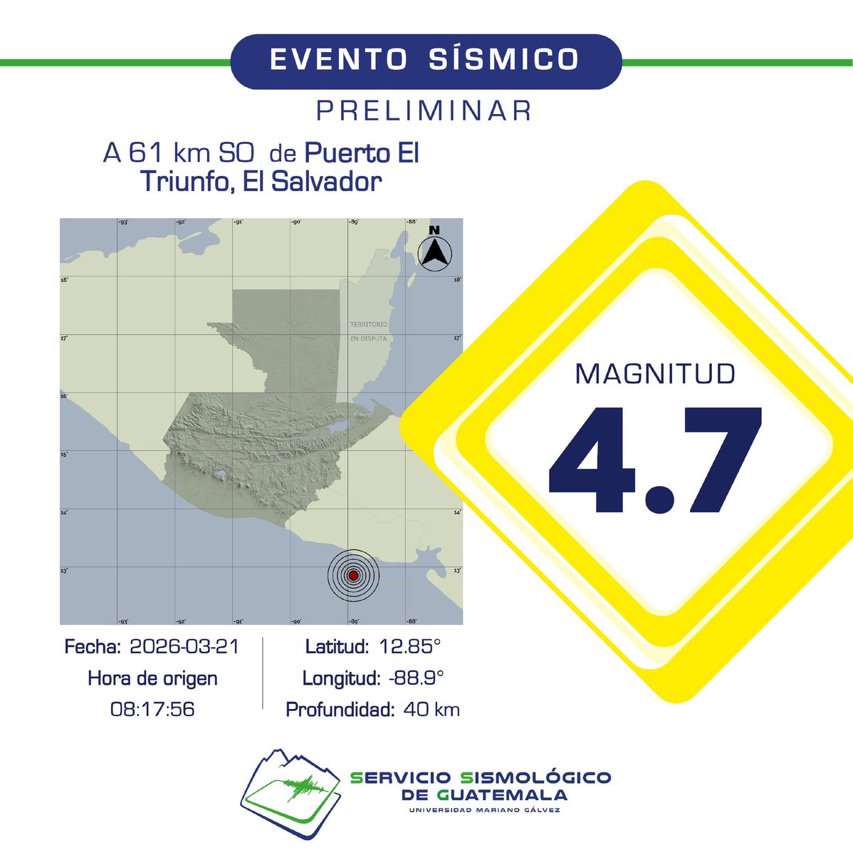 Servicio Sismológico de Guatemala tweet media