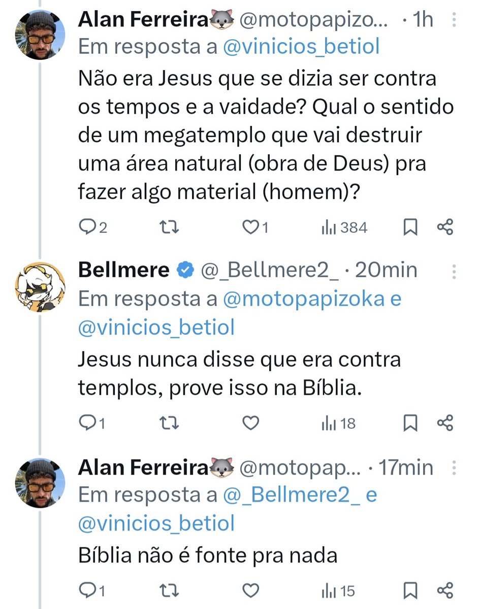 "Jesus era contra isso e aquilo."
"Qual texto tá dizendo isso?"
"A Bíblia não é confiável."