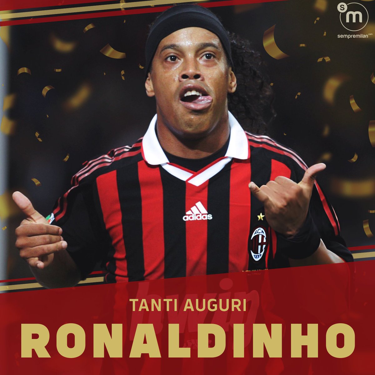 SempreMilanCom's tweet photo. 🎂 Happy birthday to @10Ronaldinho! 

🎉 The former #ACMilan man is turning 46 today! ❤️🖤 https://t.co/7CZmti8jnQ