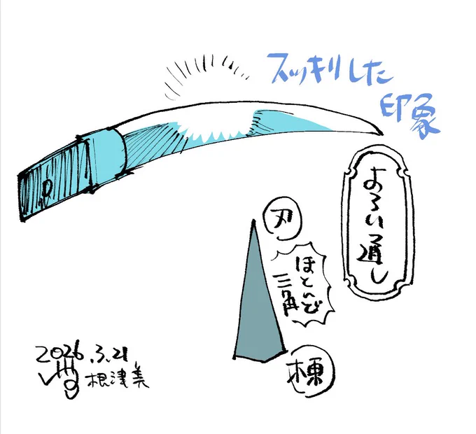 高さがすっきりしているので「おやっ……?」と思ったけど頑張って下から覗いたら棟の厚さがやばかった
図録に解説されてないかもなんですがたしか鎧通しだったと思います……
独立ケースに入った刀もちらほらあって嬉しかったです! 
