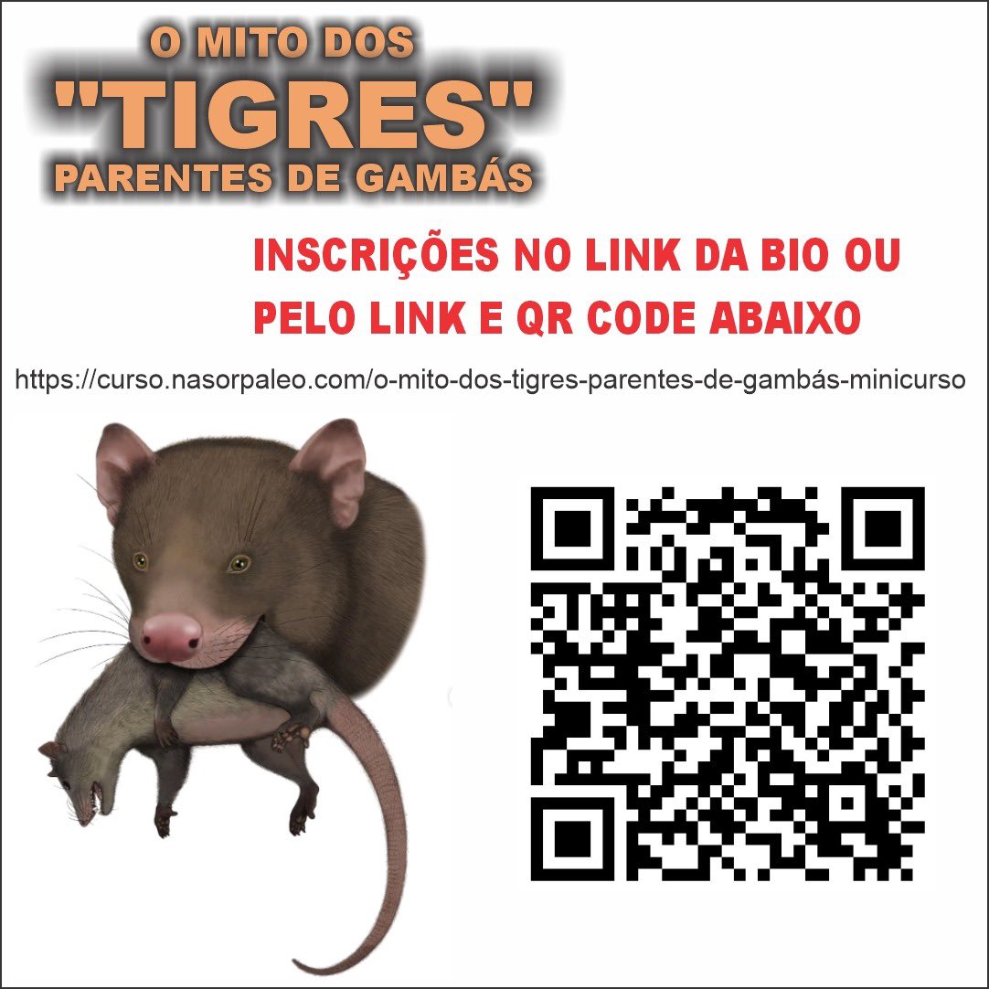henrique_paleo's tweet photo. Novo minicurso gratuito, on-line e com certificado. 

Detalhes e inscrição: https://t.co/vPpvJQW00p

Neste mini-curso exploramos os Sparassodonta, predadores metatérios (parentes dos gambás) que dominaram a América do Sul na Era Cenozoica. Frequentemente chamados de “tigres-dentes-de-sabre”, não eram felinos. , mas evoluíram independentemente para nichos de grandes carnívoros num continente isolado, sem competidores placentários. Seu declínio coincidiu com mudanças ambientais e o Grande Intercâmbio Biótico Americano. O curso desconstrói mitos e mostra como evolução, convergência e contexto ecológico moldaram essa história única.

#biologia #geologia #mamiferos #fosseis #cursoonline