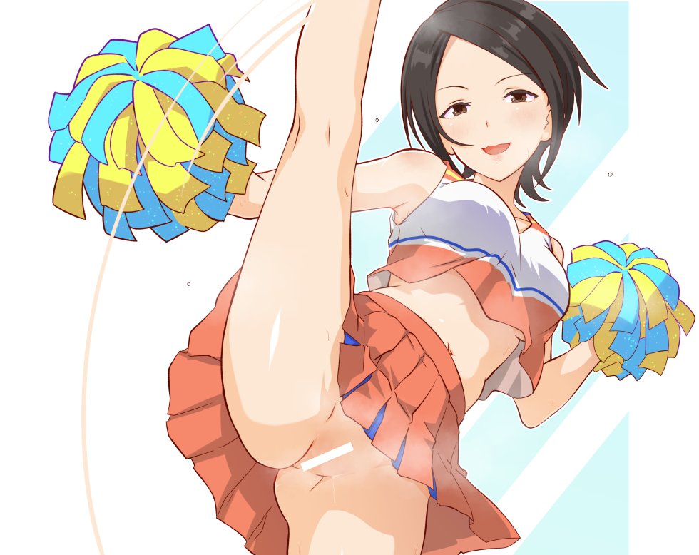 skebで描いたノーパンハイキックの東郷あいさんです。 #アイマスノーパンチアリーディング部 