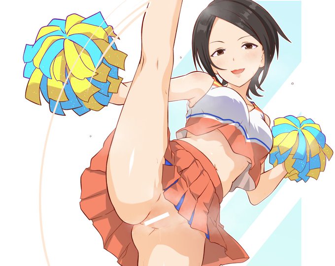 skebで描いたノーパンハイキックの東郷あいさんです。 #アイマスノーパンチアリーディング部