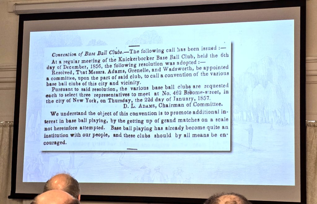 DennisCGarcia's tweet image. It's good to hear from Tom Shieber, Senior Curator @baseballhall about the 1857 Rules of Baseball documents during Hot Stove Weekend in #Cooperstown, New York @sabr @SABRChicago