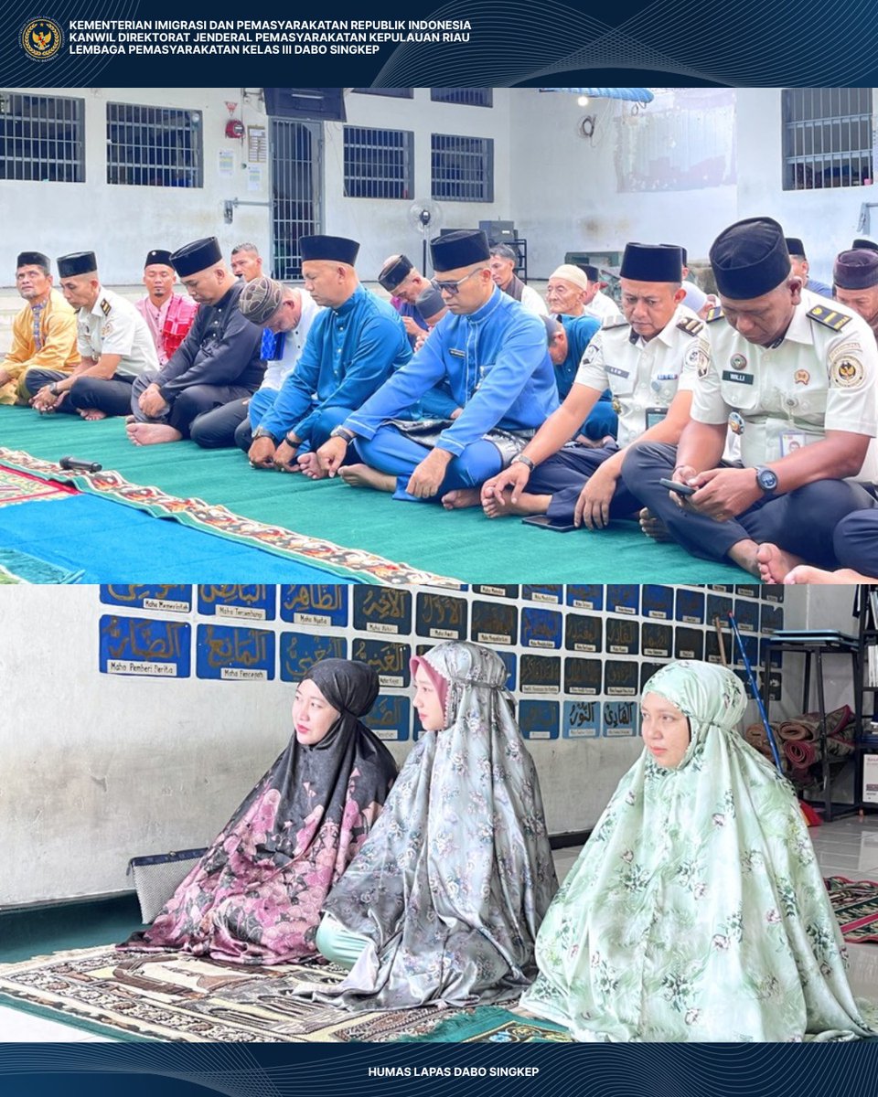 lapasdabo's tweet image. KHIDMAT DAN PENUH KEBERSAMAAN, SHOLAT IDUL FITRI 1447 H DI LAPAS DABO SINGKEP BERLANGSUNG LANCAR

Setahun Bekerja, Bergerak - Berdampak
#kemenimipas
#guardandguide
#infoimipas 
#pemasyarakatan
#ditjenpaskepri
#lapasdabosingkep