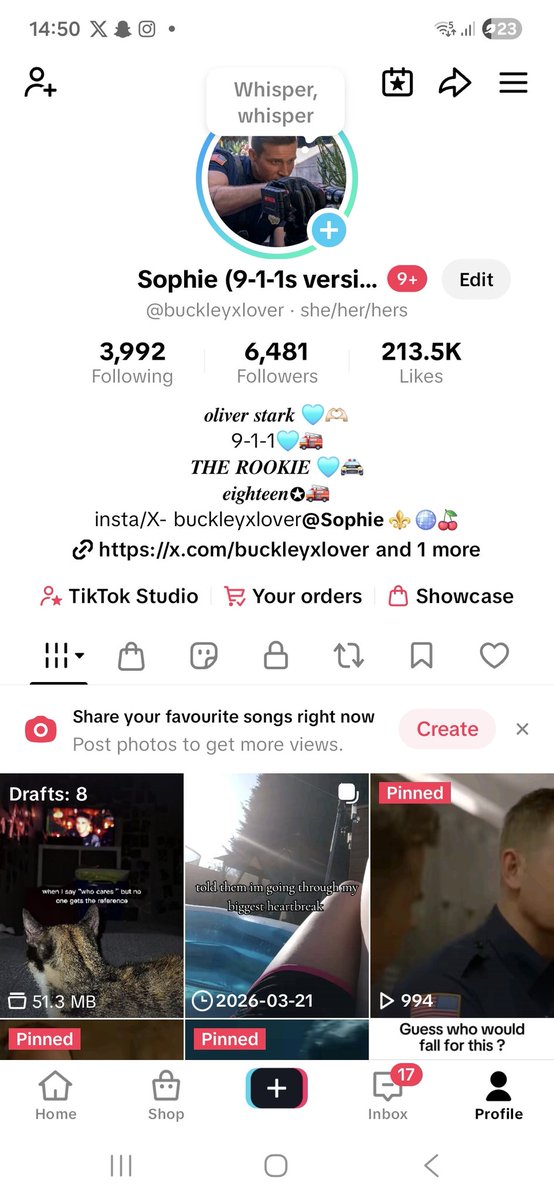 buckleyxlover's tweet photo. My tiktok account
Also have another twitter account 
@ribcagesixx https://t.co/vURxjwmNcV