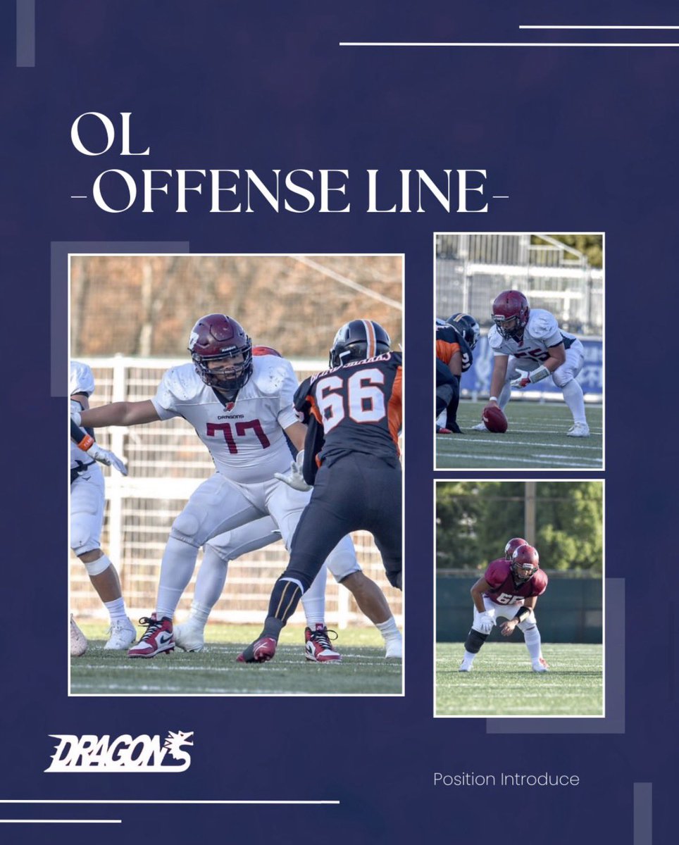 2026DRAGONS's tweet photo. 【ポジション紹介】
-OL （オフェンスライン）-
最前線での漢と漢のぶつかり合い。
でも、一瞬の駆け引きで相手を制する、最も知的で繊細なポジション🕶
まだまだ魅力的なポジションがたくさん！！
次のポジション紹介もお楽しみに📣

＃アメフト ＃新歓 ＃大阪教育大学 #春から大教
#DRAGONS https://t.co/dOHEsR0nmI
