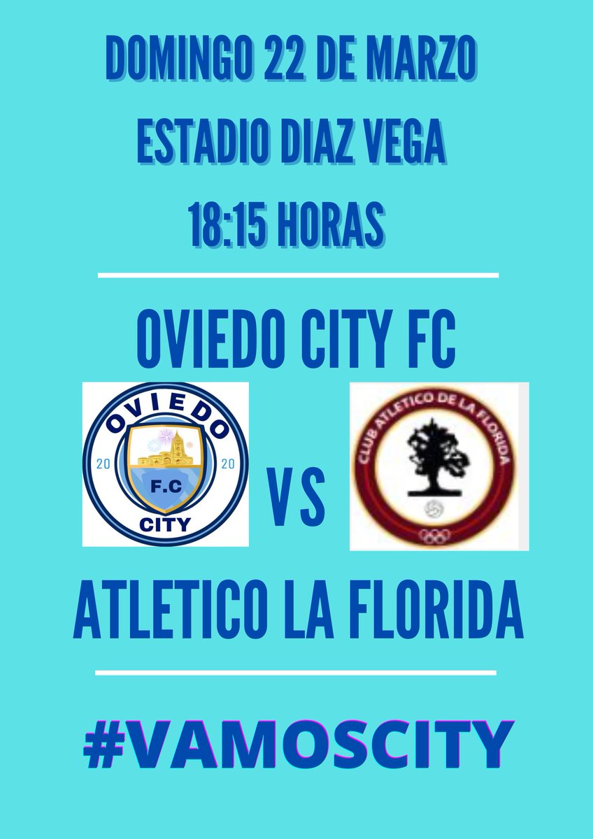 Jornada 24. La tarde del domingo recibimos en el Diaz Vega al Atlético La Florida, equipo que nos precede en la clasificación. Trataremos de reencontrarnos con la victoria tras la derrota del pasado fin de semana.
#futbolasturiano 
#asturfutbol 
#oviedocityfc 
#vamoscity