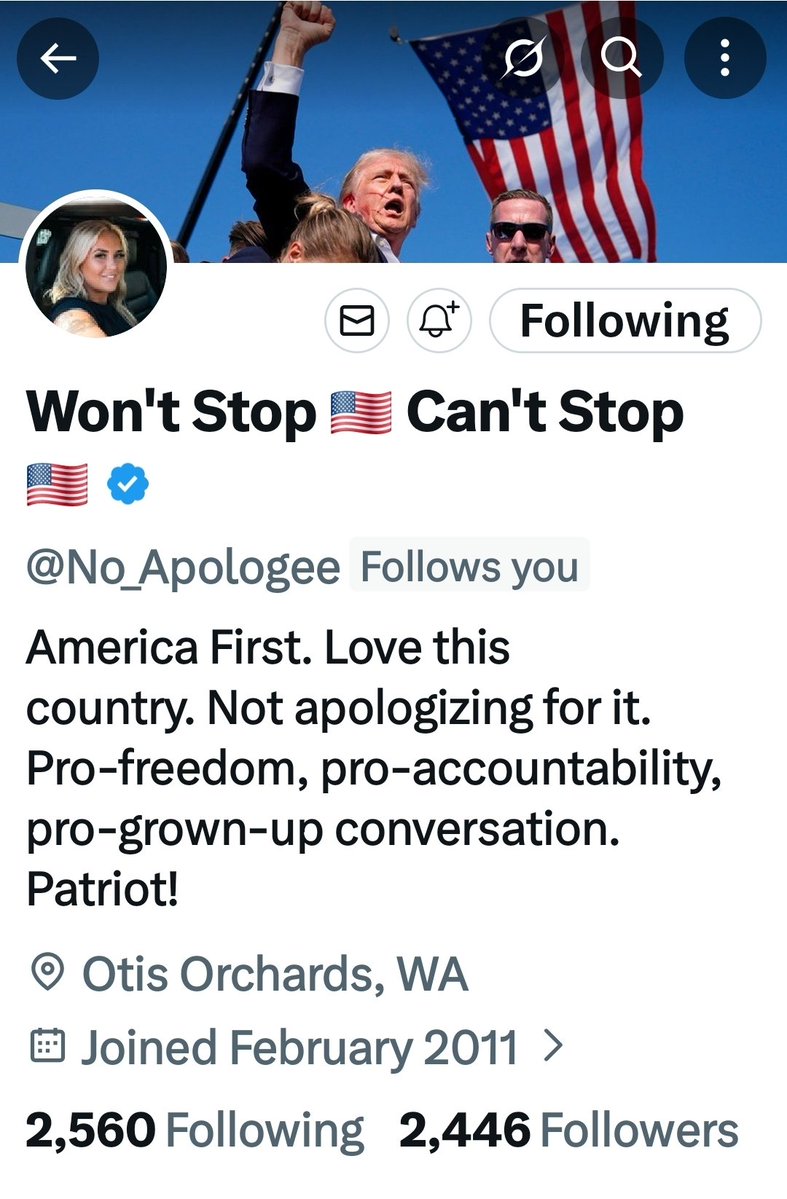 Let's get Won't  Stop some more followers!

Follow and repost!!

<a href="/No_Apologee/">Won't Stop 🇺🇸 Can't Stop 🇺🇸</a>