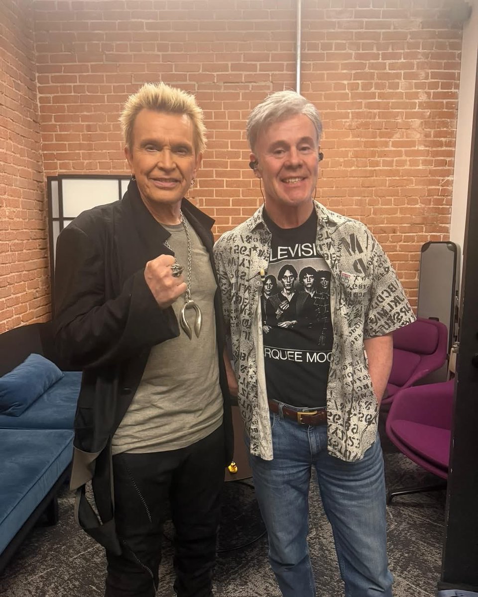 0ktobriana's tweet photo. Billy Idol and Thomas Dolby at Richard Blade’s @SiriusXM 1st Wave Hollywood Happy Hour 3/19/26. 🥰♥️ @billyidol #billyidol #siriusxm #1stwave https://t.co/0H5jVVjRWG