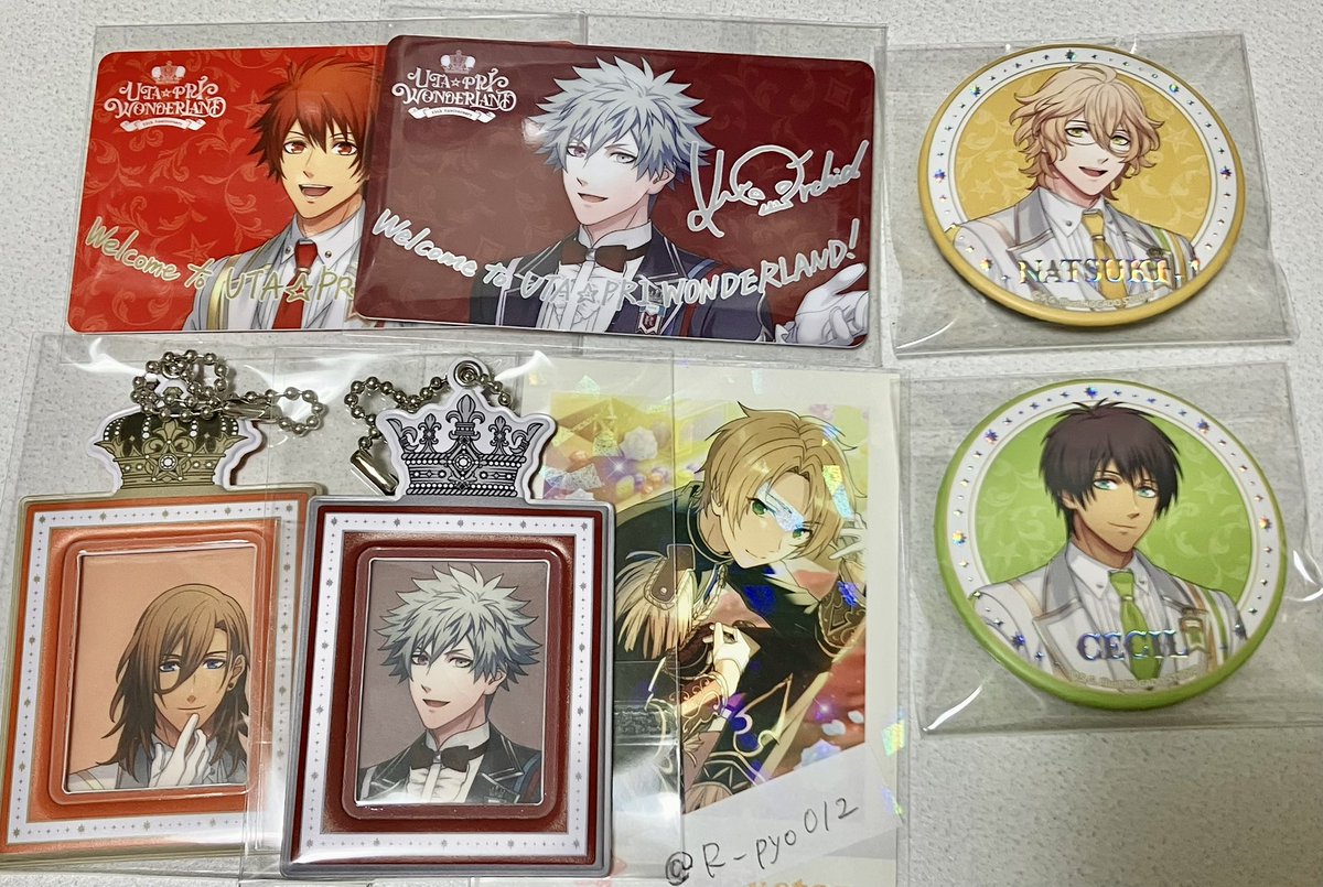 R_pyo012's tweet photo. 【交換】うたプリ 15th WONDERLAND ワンダーランド WL CCL

譲)
缶バッジ▶︎那月、セシル
プレミアムパスポートカード▶︎音也、蘭丸
証明写真風シール付きホルダー▶︎レン、蘭丸

求)全て 嶺二

都内、埼玉付近手渡し or 郵送
他ツイートと合わせての交換も可
何卒よろしくお願いいたします。 https://t.co/Wnsx7nyT6G