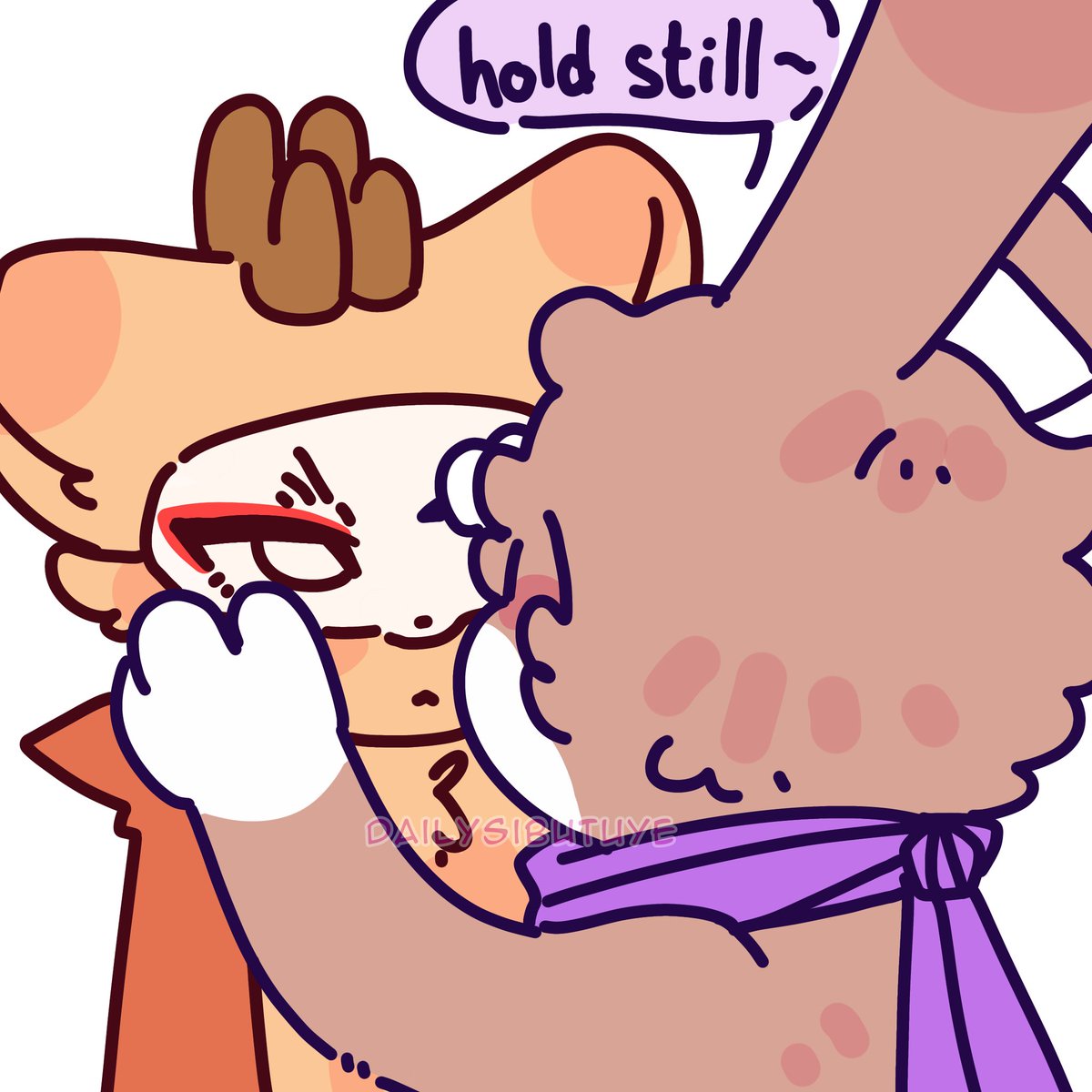 daily sibutuye doodles (兔爷+四不像) tweet media